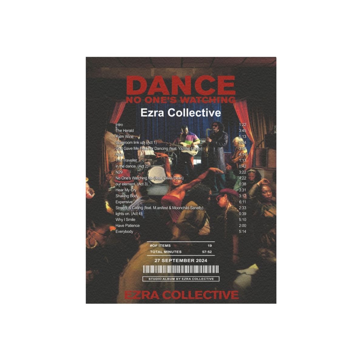 Buy Dance, No One’s Watching Canvas by Ezra Collective