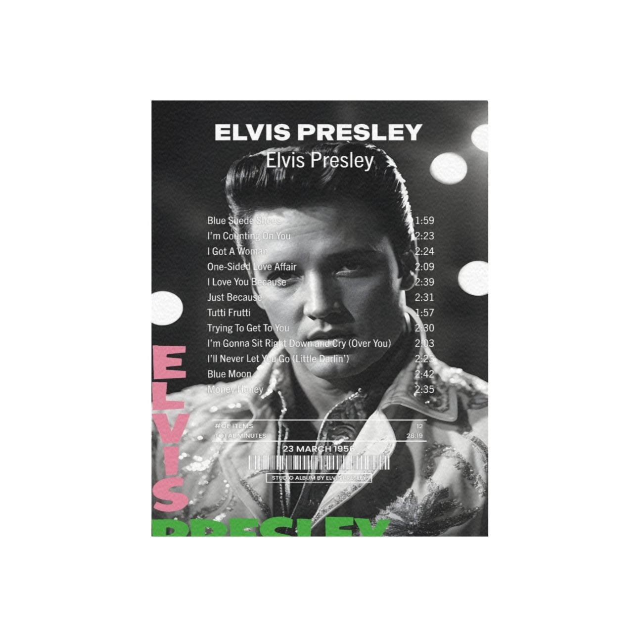 Buy Elvis Presley Album Cover Canvas