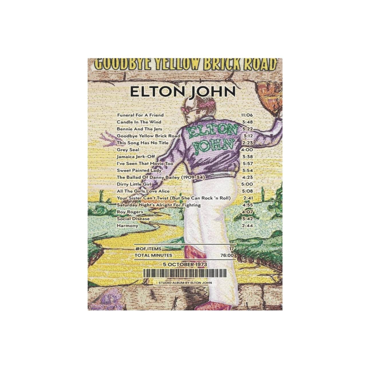 Buy Goodbye Yellow Brick Road Receipt Canvas