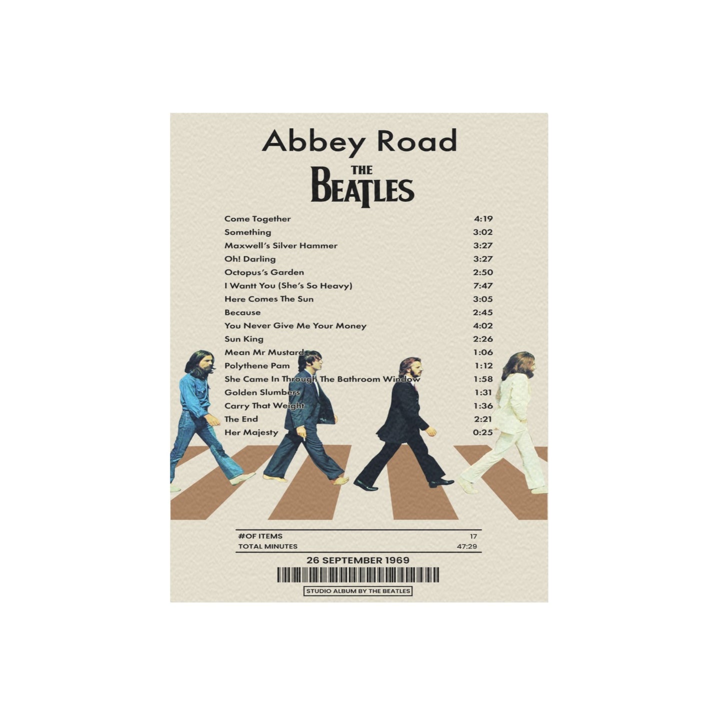 Abbey Road by The Beatles [Canvas]