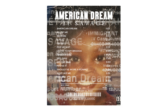 American Dream By 21 Savage [Canvas]