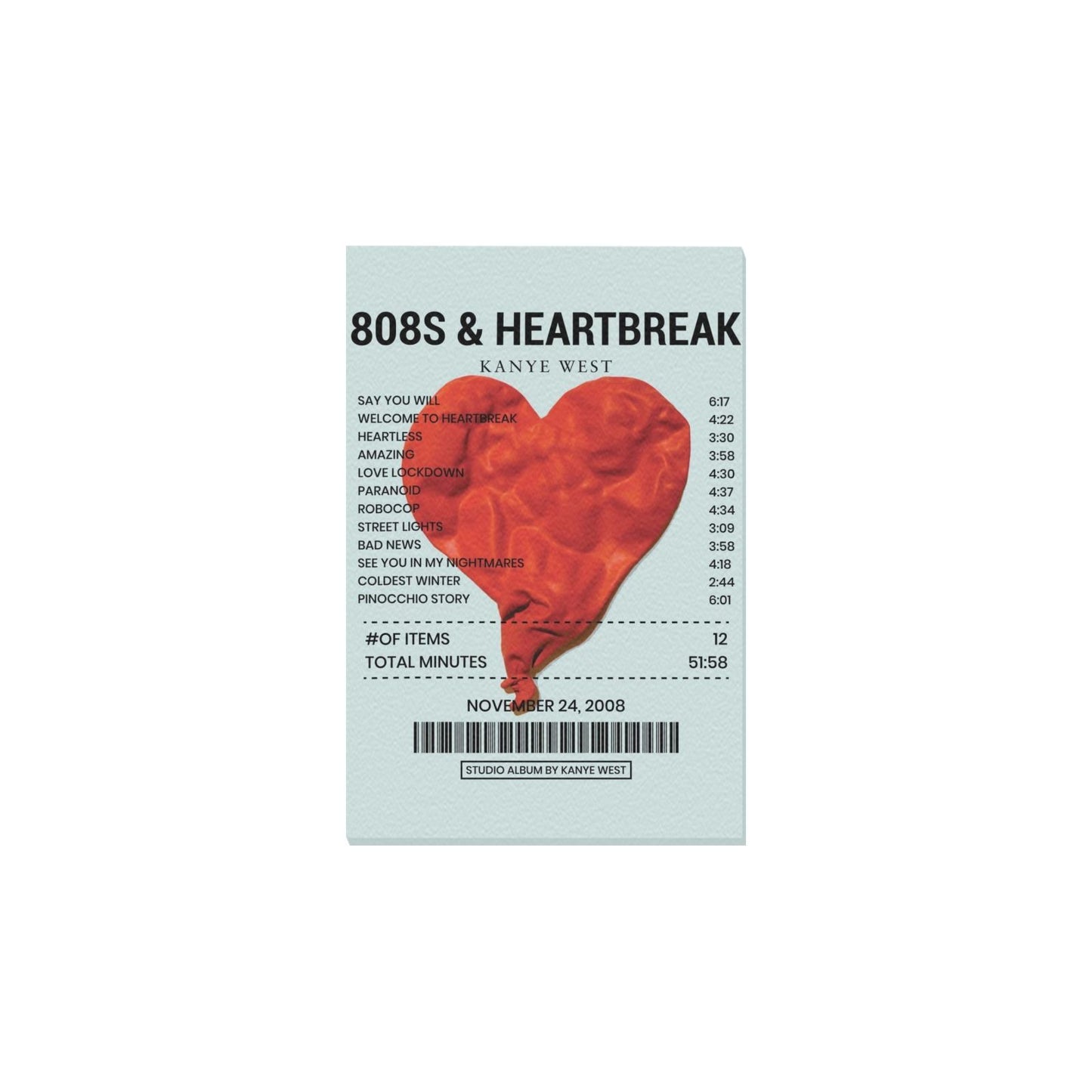 808s & Heartbreak by Kanye West Canvas