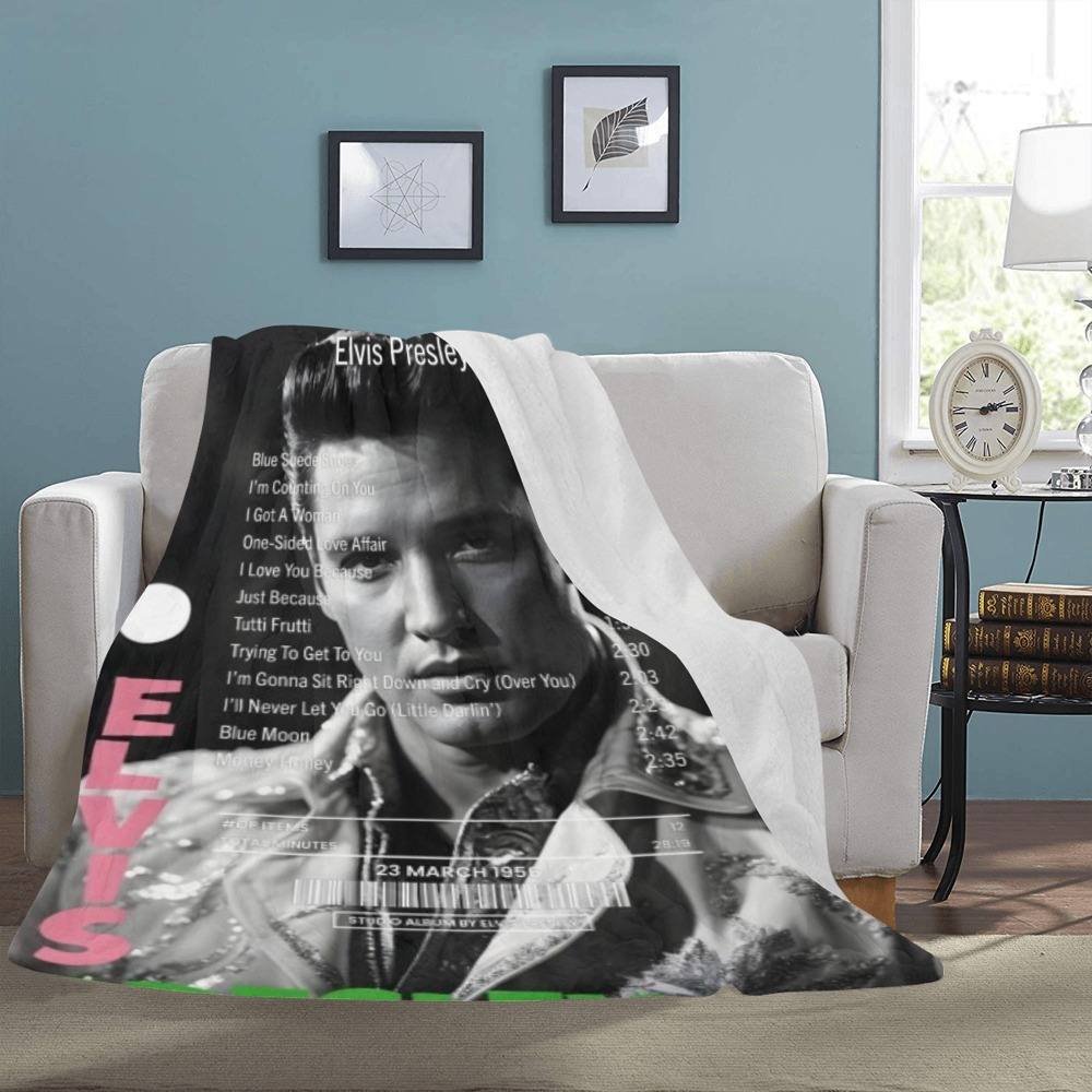 Elvis Presley album cover receipt-inspired blanket