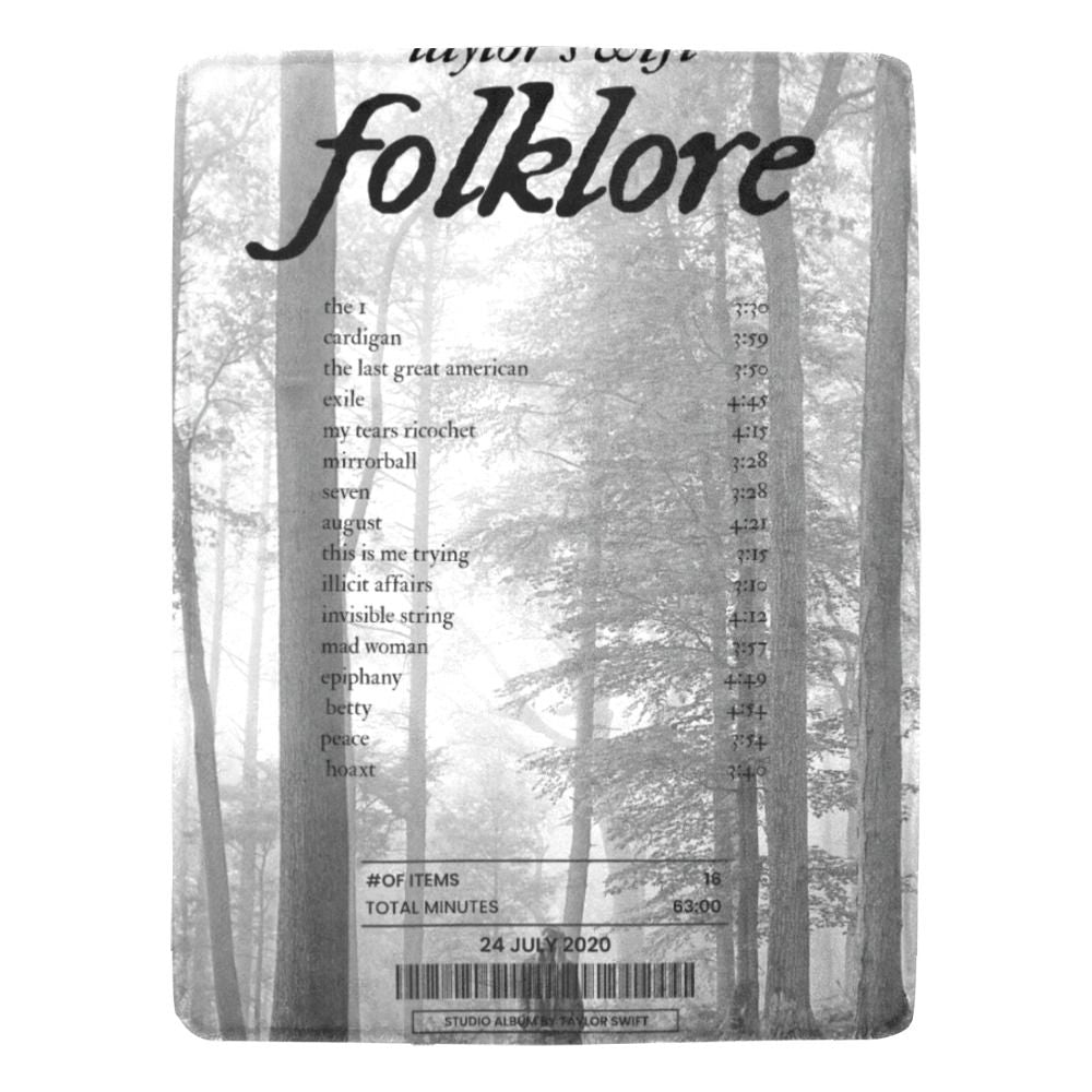 Folklore By Taylor Swift Blanket 