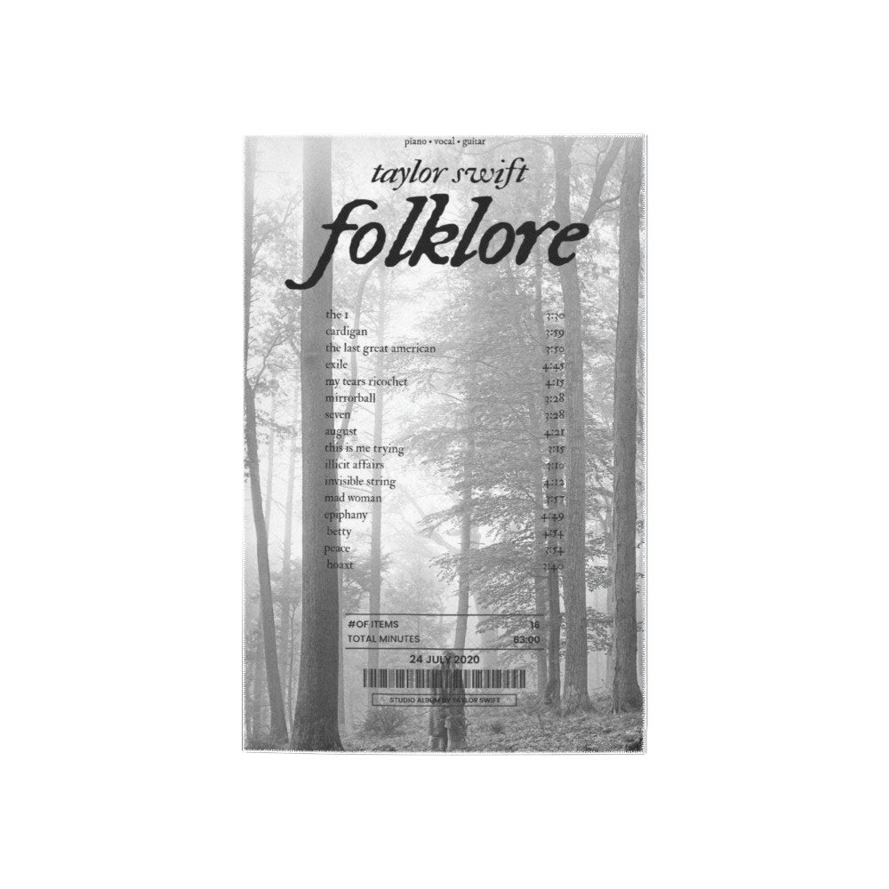 Taylor Swift Folklore Receipt Rug