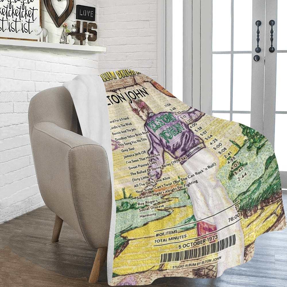  Elton John Goodbye Yellow Brick Road Receipt Blanket