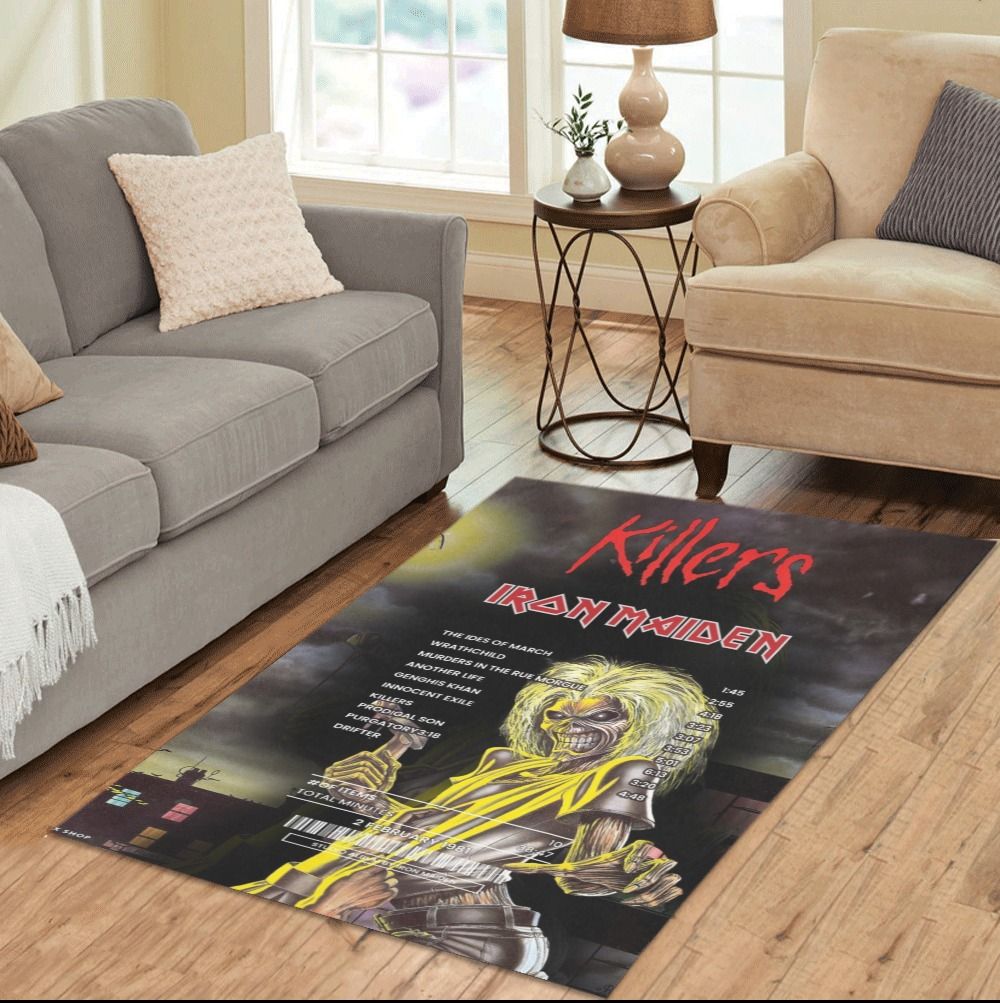 Iron Maiden Killers Receipt-Inspired Rug