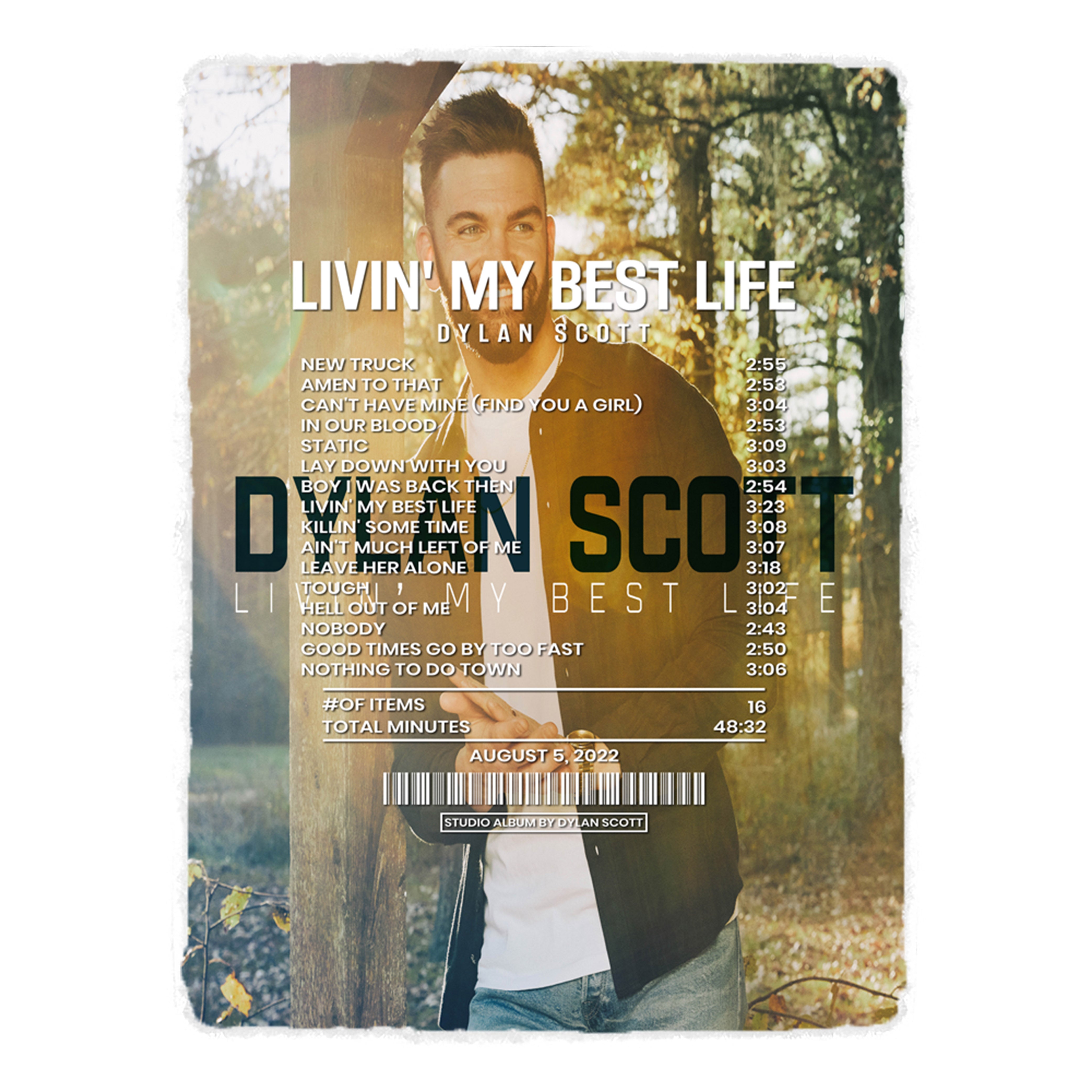Livin' My Best Life By Dylan Scott [Canvas] – Receipt Rugs