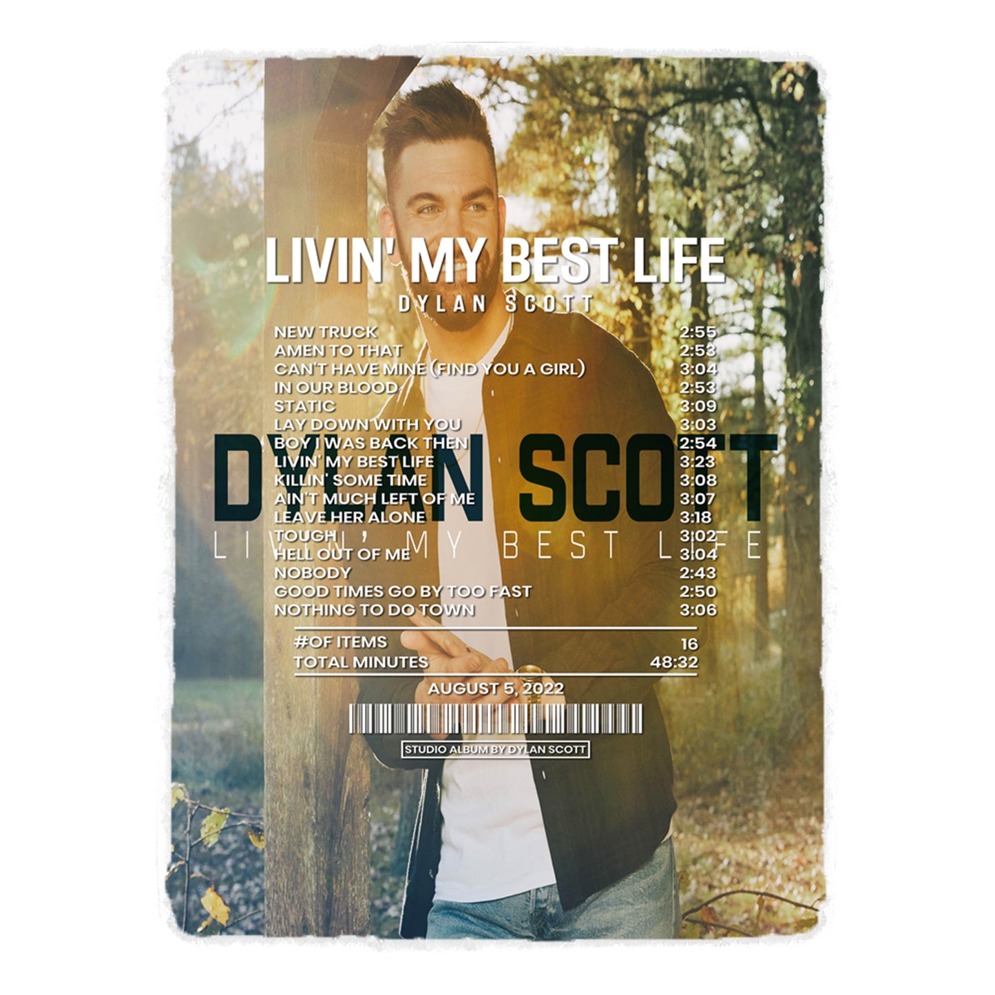 Livin' My Best Life By Dylan Scott [Canvas]