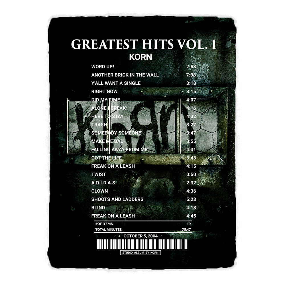 Greatest Hits Vol. I By Korn [Canvas] – Receipt Rugs