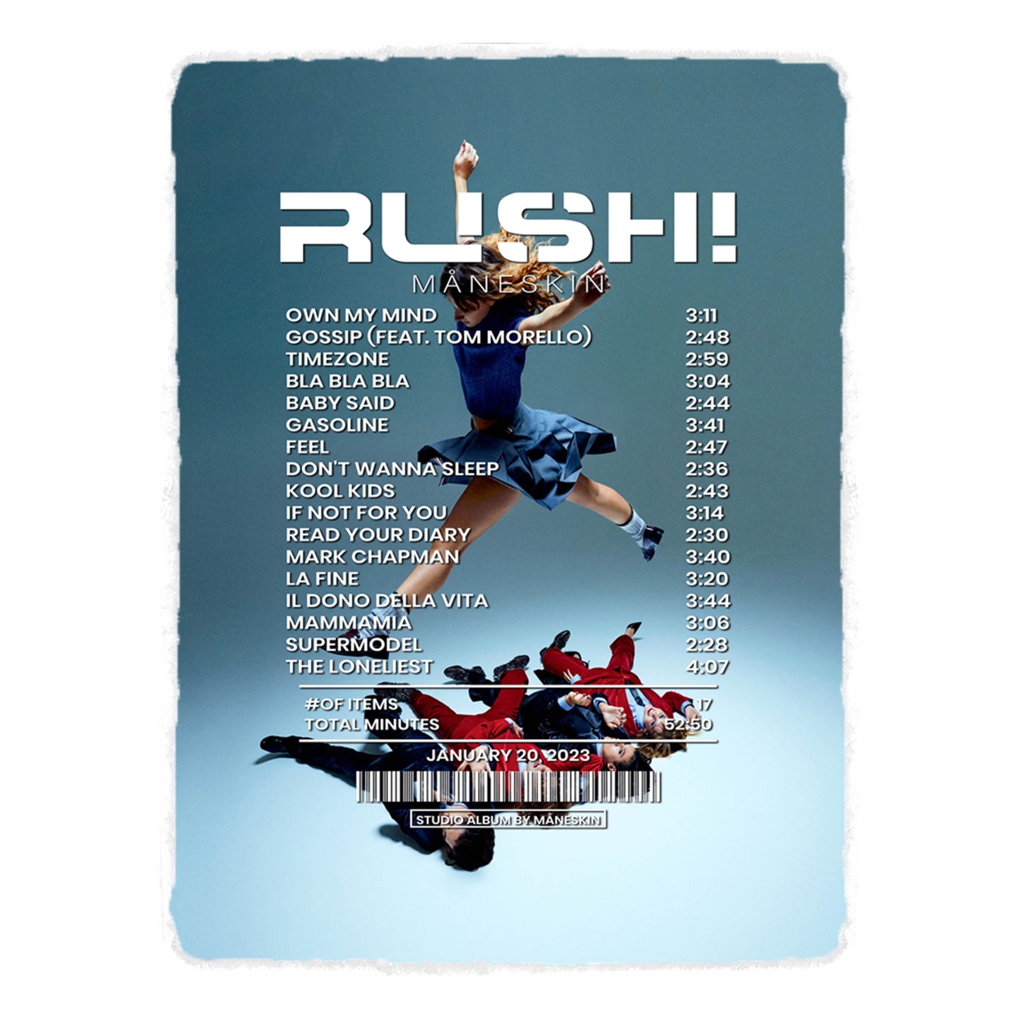 RUSH! Par Måneskin [Toile]