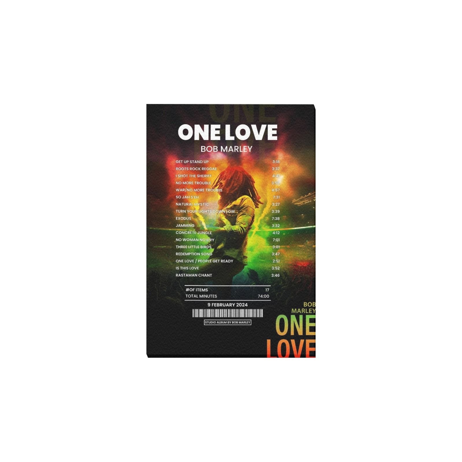 Bob Marley’s One Love  inspired Canvas