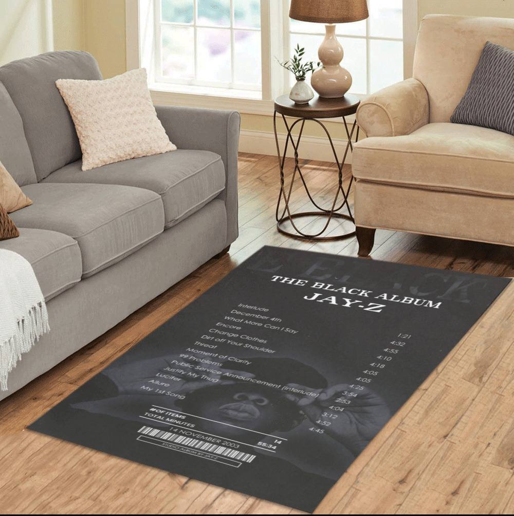 Rewscpit Rug For True Hip-Hop Fans – Jay-Z The Black Album Rug – Receipt Rugs