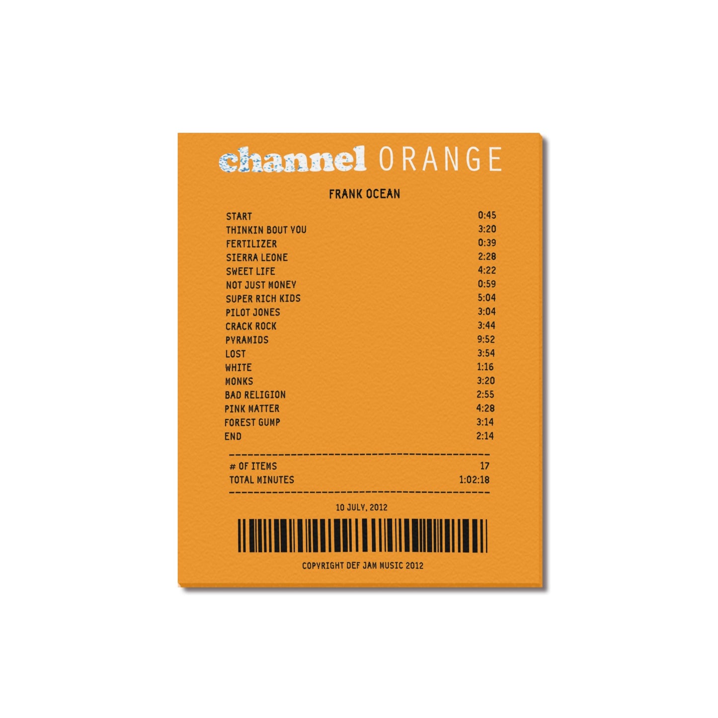 Channel Orange - Frank Ocean [Canvas]