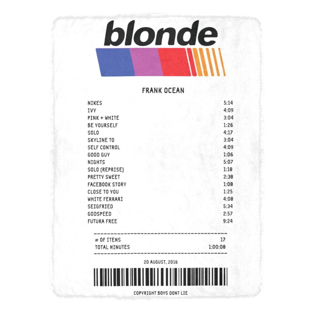 Blonde - Frank Ocean [Blanket] – Receipt Rugs